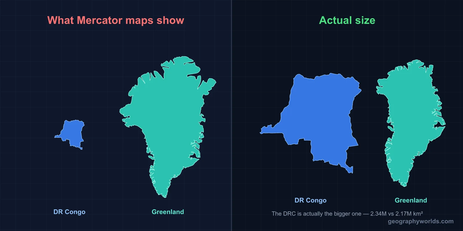 Is Greenland Bigger Than the Democratic Republic of Congo?