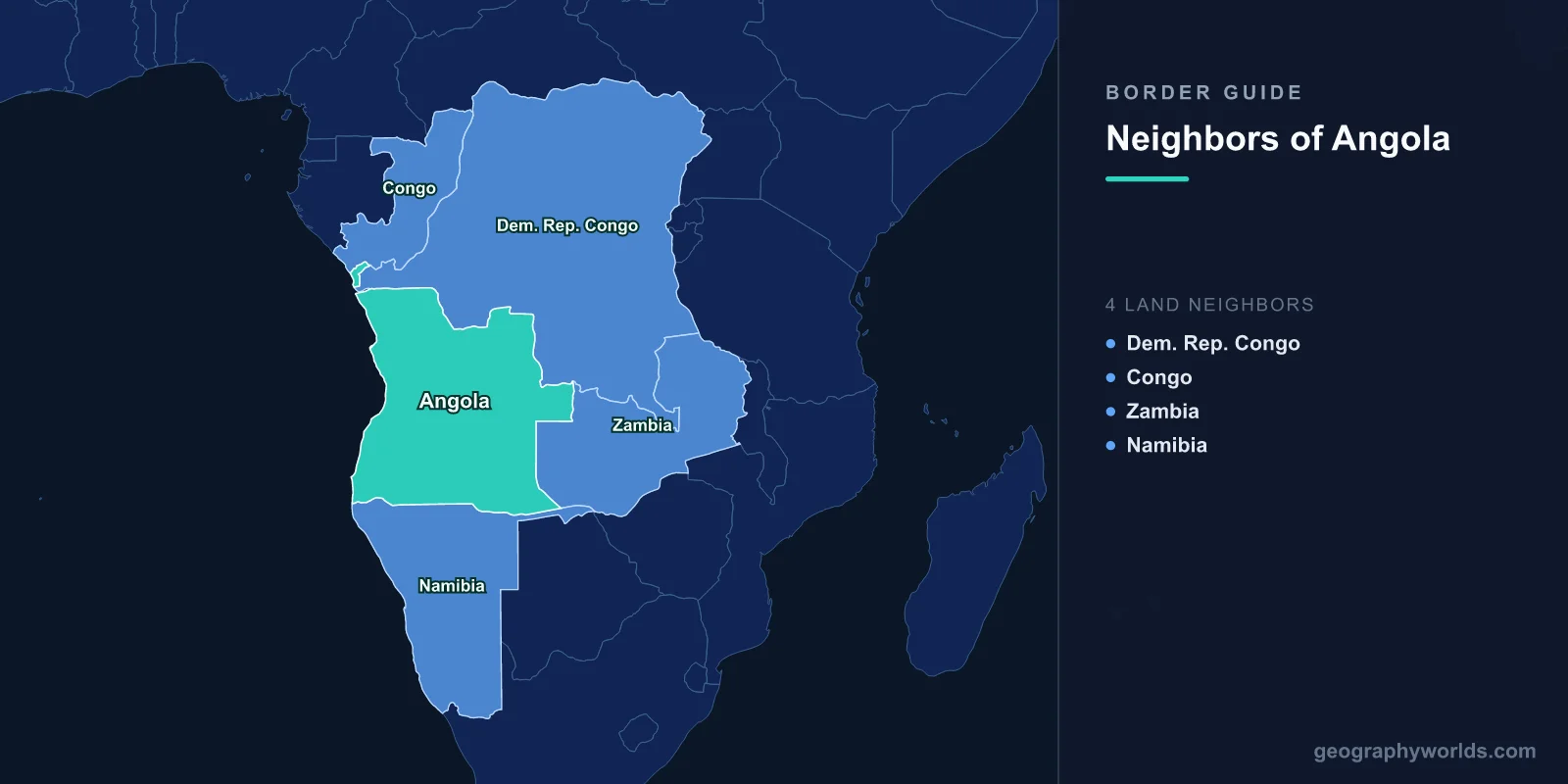 Countries That Border Angola: Four Neighbours, and an Exclave That Touches None of Them