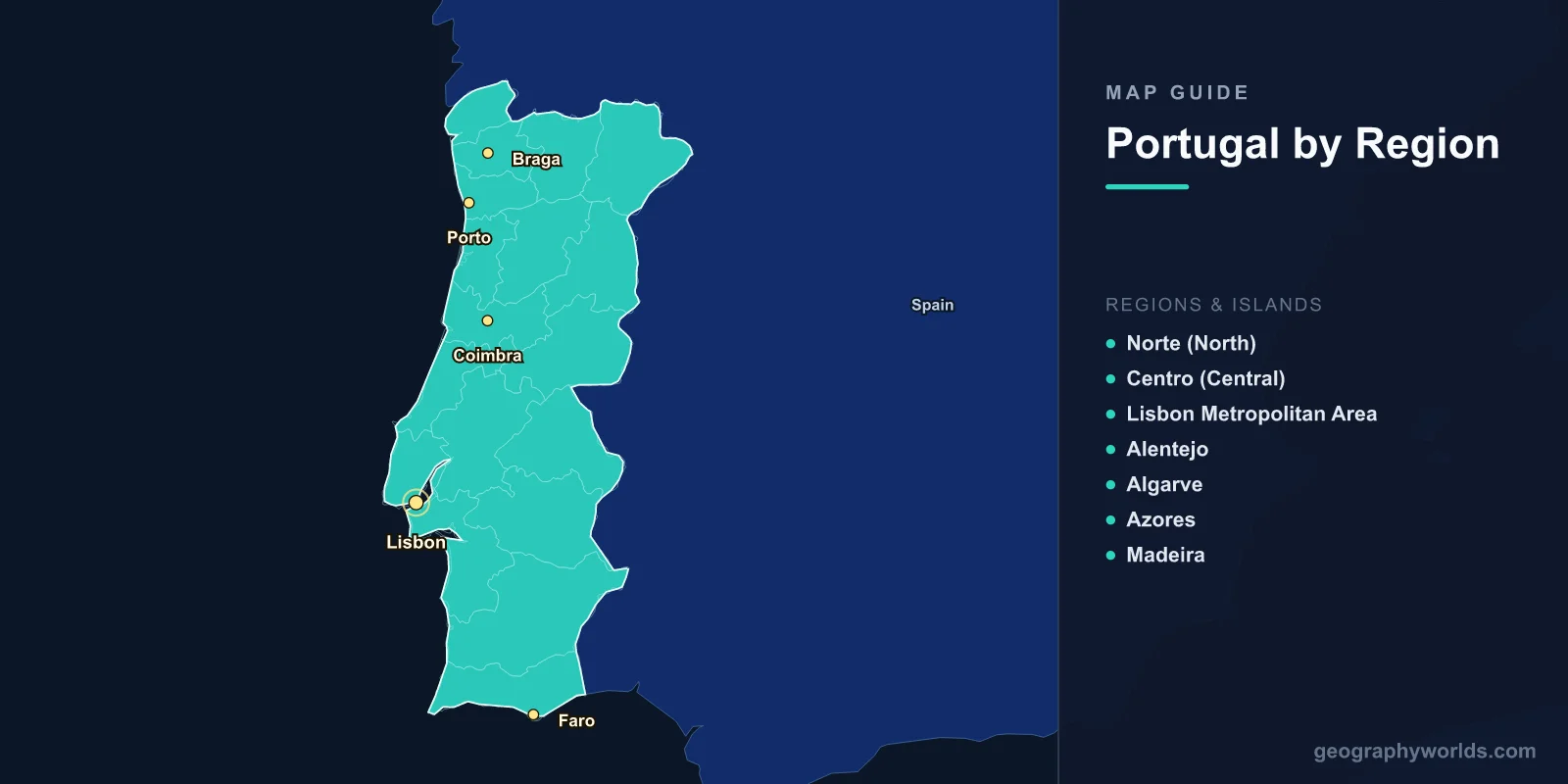 Map of Portugal: Regions, Algarve, Cities & Islands Guide