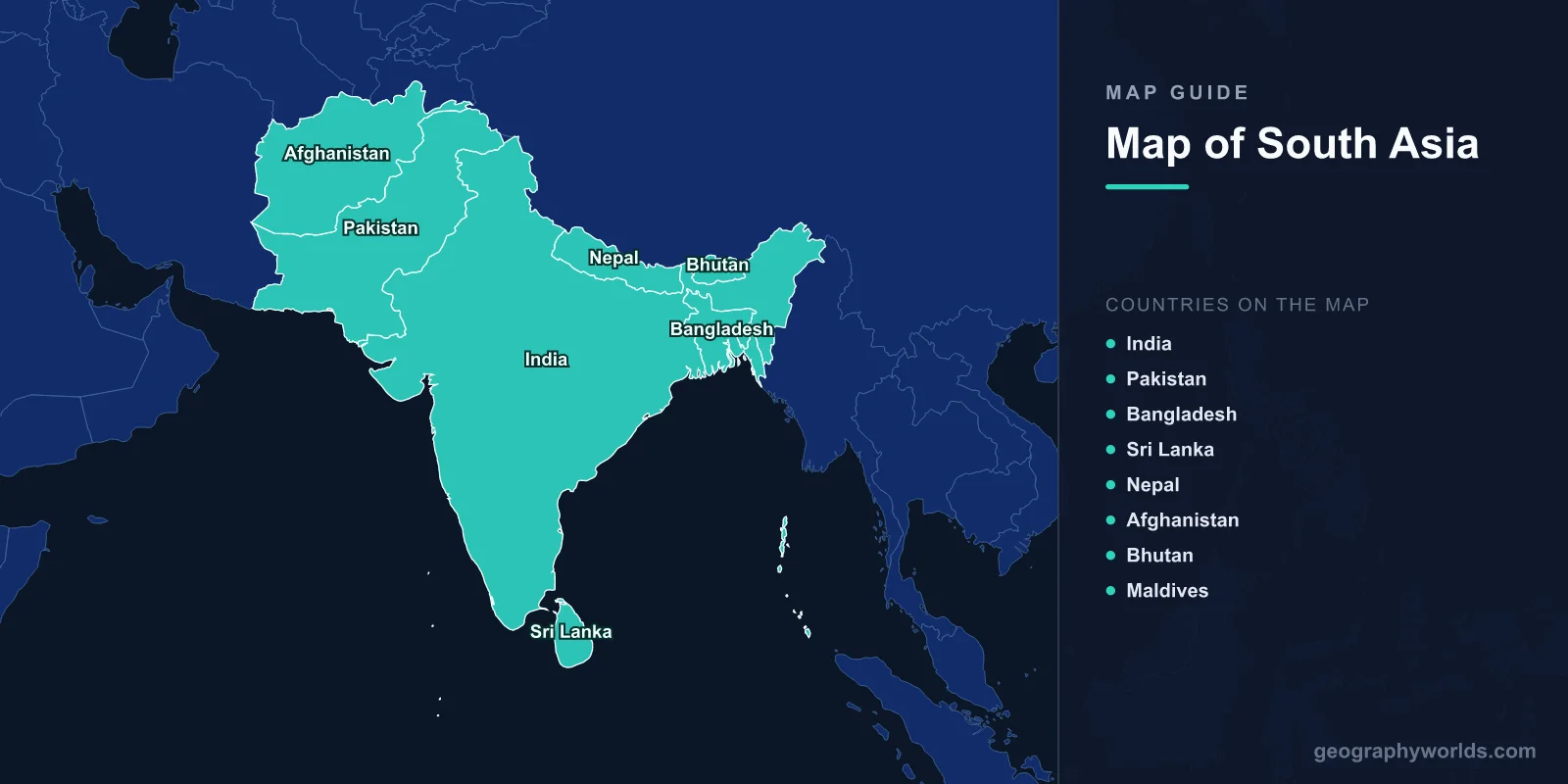 Map of South Asia: Countries, Geography & Complete Guide