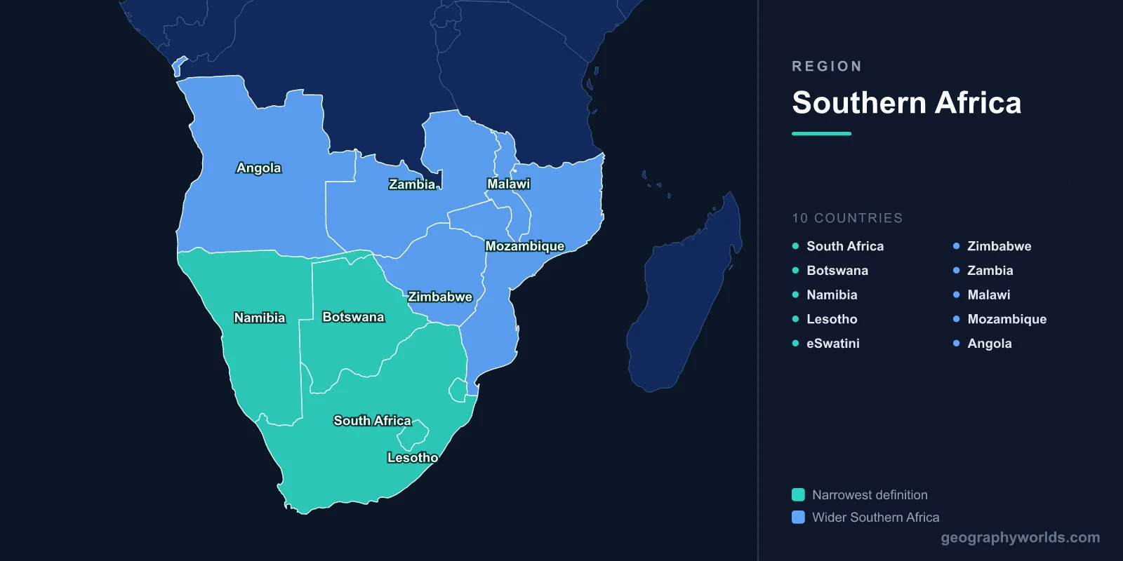 What Is Southern Africa? The Region of 10 Nations at the Continent's Southern Tip