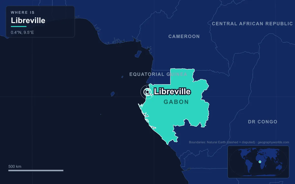 Map marking the location of Libreville
